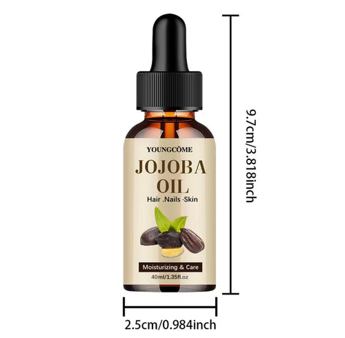 Nuvyra Jojoba Oil bottle with dimensions