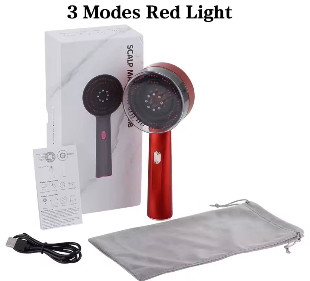 Nuvyra Scalp Massager red color with box and accessories